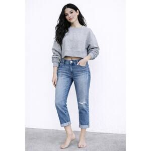 7 For All Mankind Crop Straight Leg Distressed Jeans Size 26